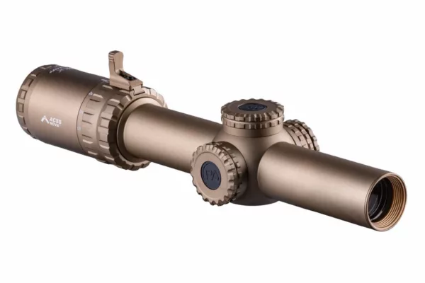 La lunette de visée Primary Arms SLx 1-6x LPVO en couleur terre foncée est équipée de plusieurs réticules de second plan focal.